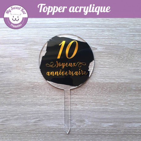 Cake Topper acrylique transparent et peinture