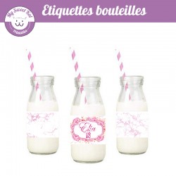 Fleurs - étiquettes bouteilles