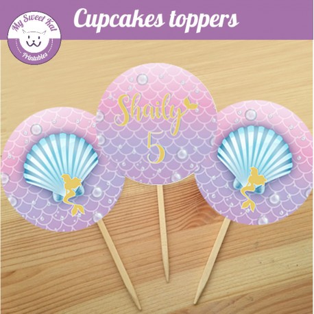 Sirène - Cupcakes toppers