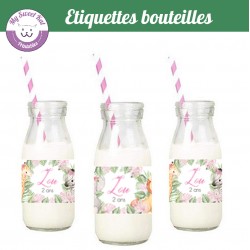 Safari bébé - étiquettes bouteilles