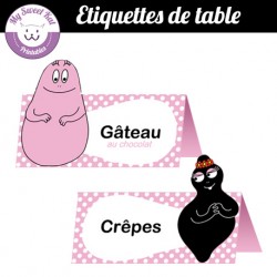Barbapapa- Etiquettes de table