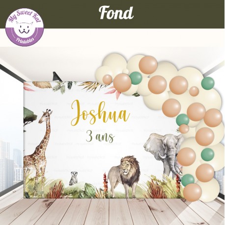 Jungle Safari - fond anniversaire