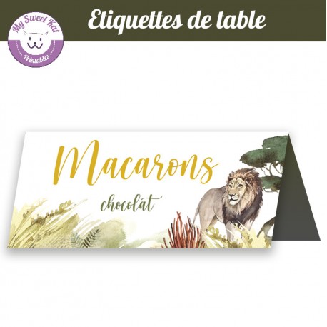 Jungle Safari - Etiquettes de table