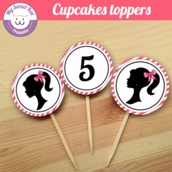 Barbie - Cupcakes toppers
