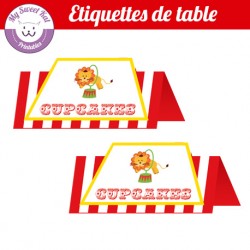 Cirque - Etiquettes de table