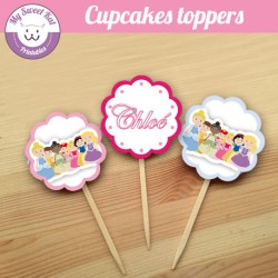 Pincesses D - Cupcakes toppers