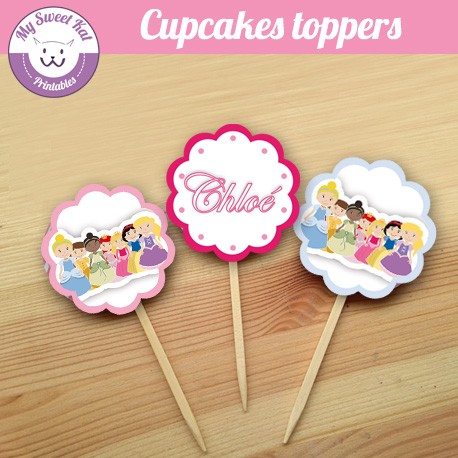 Princesses - Cupcakes toppers