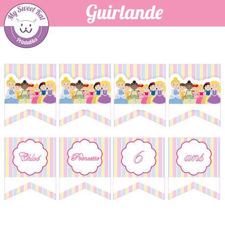 Guirlande A Imprimer Pour Une Sweet Table Theme Princesse Disney