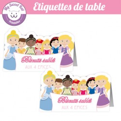 Princesses D - Etiquettes de table