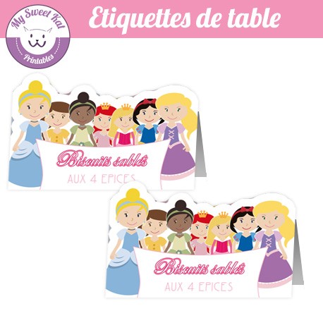 Princesse D - Etiquettes de table