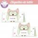 hibou - chouette - Etiquettes de table