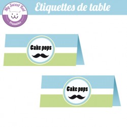 Moustache - Etiquettes de table