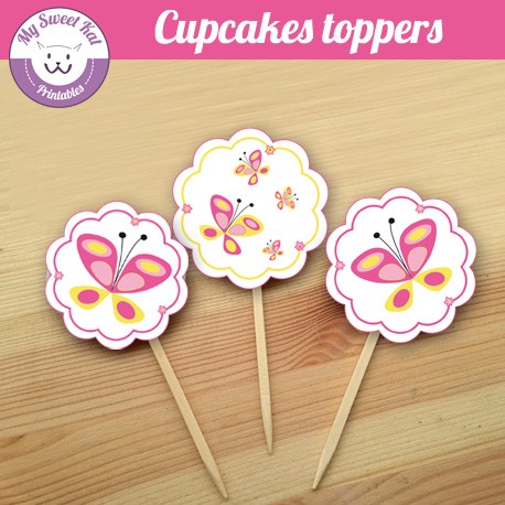 Papillon - Cupcakes toppers