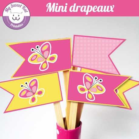 Papillon - mini drapeaux