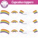 Rainbow- Cupcakes toppers