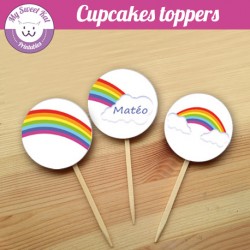 Rainbow - Cupcakes toppers