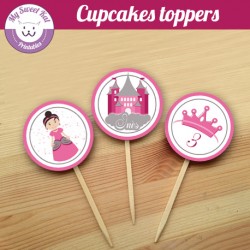 Princesse - Cupcakes toppers