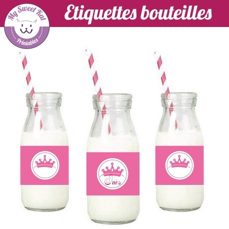 Petite princesse - Etiquettes bouteilles