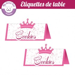 Petite princesse - Etiquettes de table