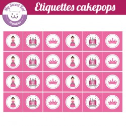 Petite princesse - Etiquettes cakepops