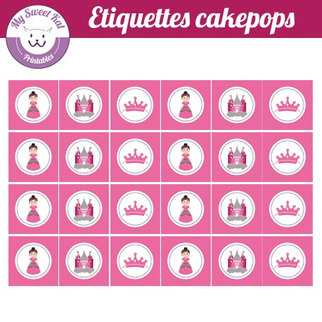 petite princesse - Etiquettes cakepops