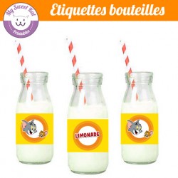 tom et jerry - Etiquettes bouteilles