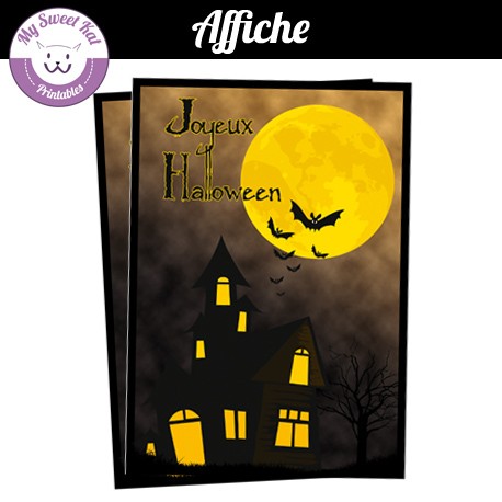 affiche halloween maison hantee