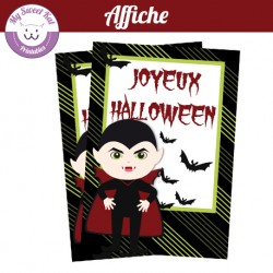 Affiche pour Halloween - petit vampire