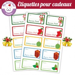 Etiquettes cadeaux de  Noël