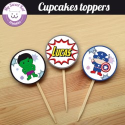 baby avengers - Cupcakes toppers