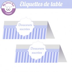 Bbay shower 'Bleu' - Etiquettes de table