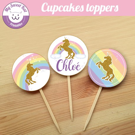 Licorne- Cupcakes toppers