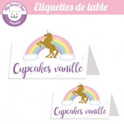 Licorne - Etiquettes de table