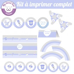 Baby shower 'Bleu' - Kit complet