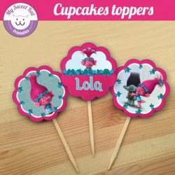 Trolls - Cupcakes toppers