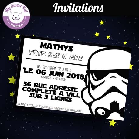 Invitations Anniversaire Theme Star Wars