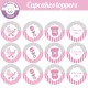 baby shower fille 'rose' - Cupcakes toppers