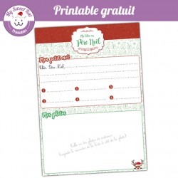 Lettre au père Noël a imprimer gratuit