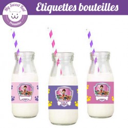 Pat patrouille fille - Etiquettes bouteilles