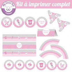 Baby shower 'rose' - Kit complet