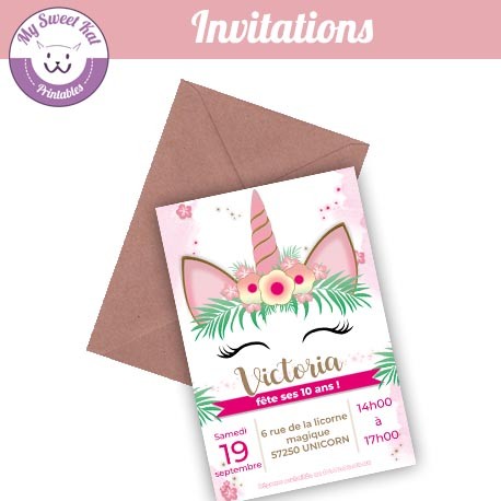 Licorne - Invitations