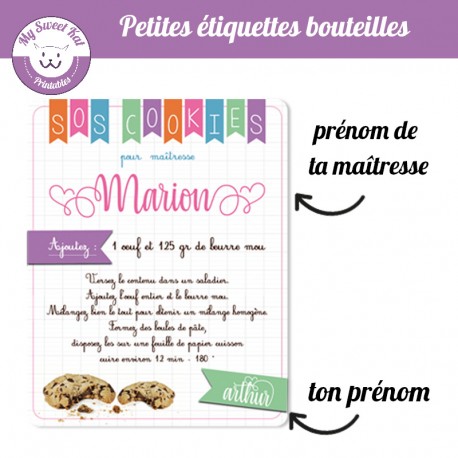 SOS Cookies-pour maîtresse - personnalisable