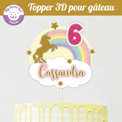 Topper 3D -  Licorne nuage